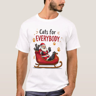 Cats For Everybody Christmas Cat Funny Xmas Women T-Shirt