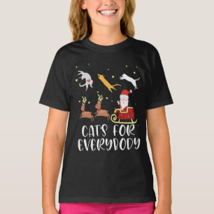 Cats For Everybody Christmas Cat Funny Xmas Women  T-Shirt