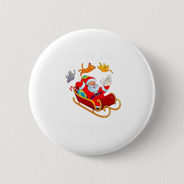 Cats for Everybody Christmas Cat Lover 2 Inch Round Button (Front)