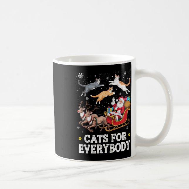 Cats For Everybody Christmas Funny Santa Cat Lover Coffee Mug (Right)