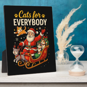 Cats for Everybody Christmas Funny Santa Plaque