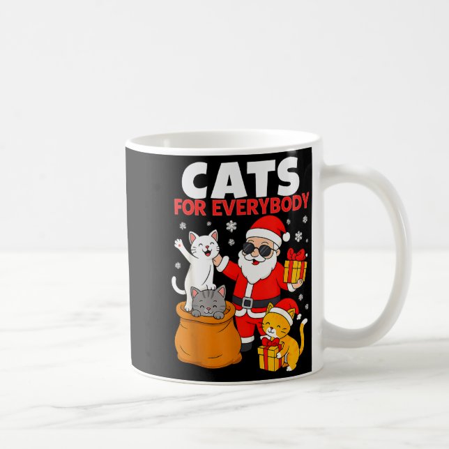 Cats For Everybody Funny Christmas Cat Xmas Santa  Coffee Mug (Right)