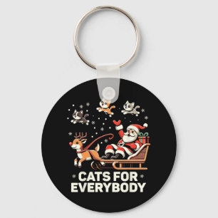 Cats For Everybody - Funny Christmas Cat Xmas Wome Keychain