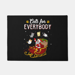 Cats For Everybody Funny Ugly Christmas Swea   Doormat