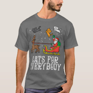 Cats For Everybody Santa Funny Christmas PJs Xmas T-Shirt