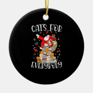 Cats For Everybody Ugly Christmas Cat Funny Xmas Ceramic Ornament