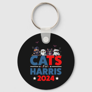Cats For Harris 2024 - Kamala Harris Halloween Men Keychain
