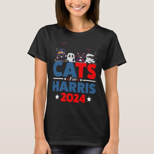 Cats For Harris 2024 - Kamala Harris Halloween Men T-Shirt (Front)