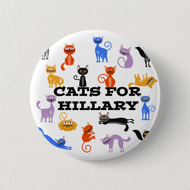 Cats for Hillary Campaign Button (Front)