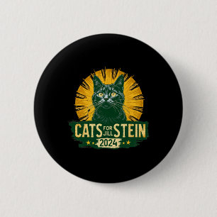 Cats For Jill Stein For President 2024 Usa Green T 2 Inch Round Button