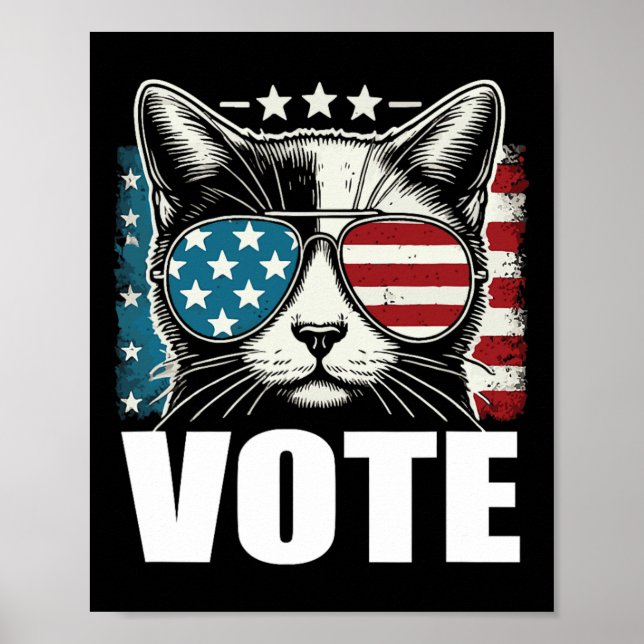 Cats For Kamala Harris Vote 2024  Poster (Front)