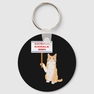 Cats For Kamala Harris Vote President 2024 Usa Keychain