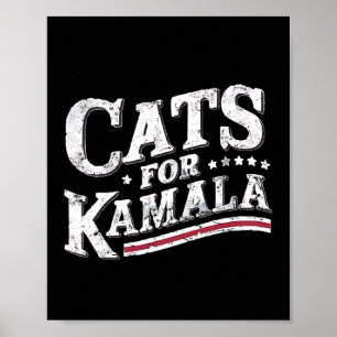 Cats For Kamala President Kamala-harris 2024 Cat L Poster