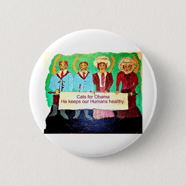 Cats for Obama 2 Inch Round Button (Front)
