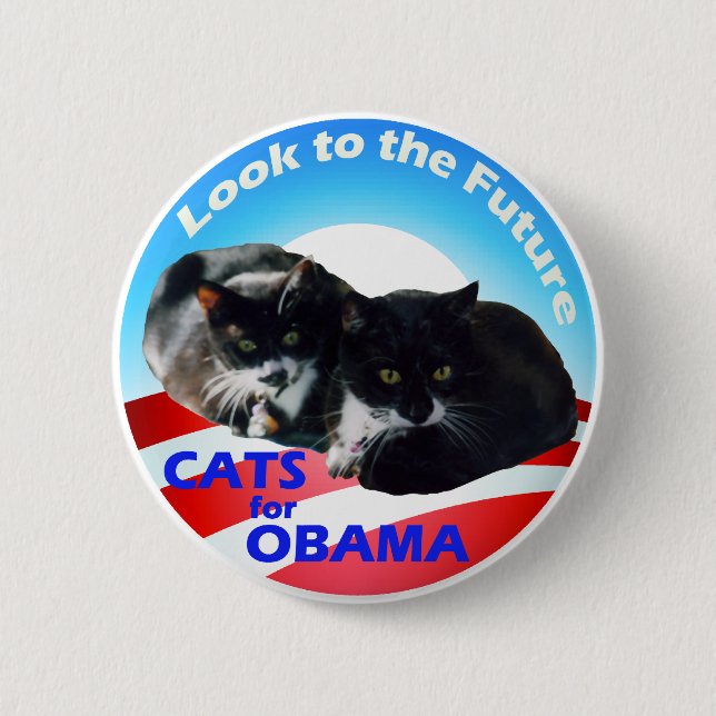 Cats For Obama 2 Inch Round Button (Front)