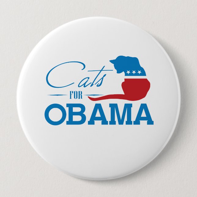 CATS FOR OBAMA - -.png 4 Inch Round Button (Front)