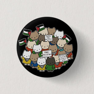 Cats for Palestine – Kawaii Cats for Justice 1 Inch Round Button