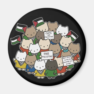 Cats for Palestine – Kawaii Cats for Justice Magnet