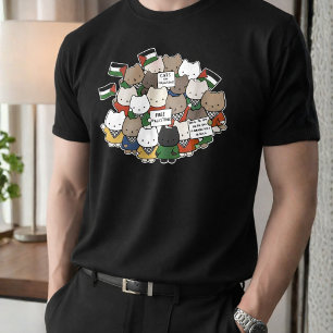Cats for Palestine – Kawaii Cats for Justice T-Shirt