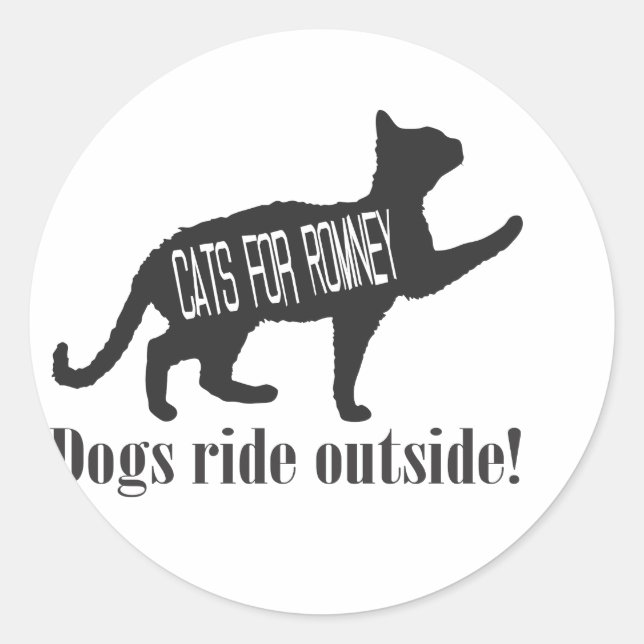 Cats For Romney Classic Round Sticker (Front)