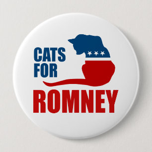 CATS FOR ROMNEY.png 4 Inch Round Button