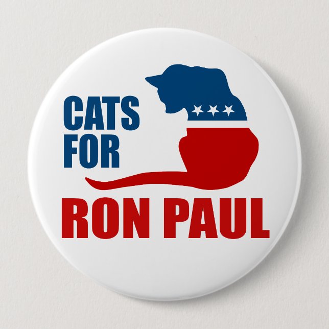 CATS FOR RON PAUL 4 INCH ROUND BUTTON (Front)