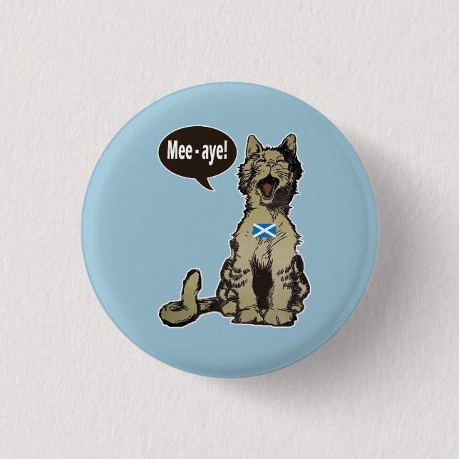 Cats for Scottish Independence Badge 1 Inch Round Button (Front)
