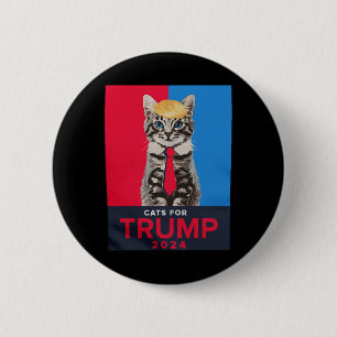 Cats For Trump 2024 Funny Tee For Vance Trump 2024 2 Inch Round Button