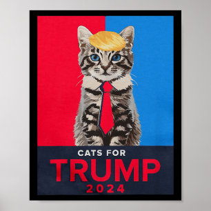 Cats For Trump 2024 Funny Tee For Vance Trump  Poster