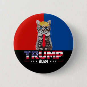 Cats For Trump 2024 Vance Trump Red Blue 2 Inch Round Button