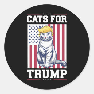 Cats For Trump 2024 Vote President Donald Trump Ca Classic Round Sticker