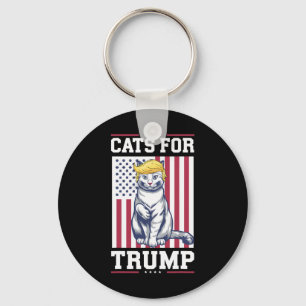 Cats For Trump 2024 Vote President Donald Trump Ca Keychain