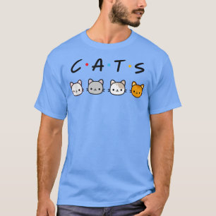 Cats Friends Cute Funny Design Tee Birthday Gift C