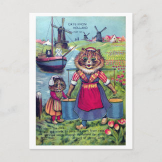 Cats from Holland - Louis Wain Holiday Postcard