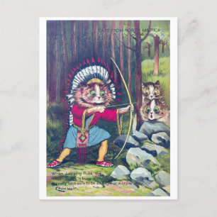 Cats from North America - Louis Wain Holiday Postcard