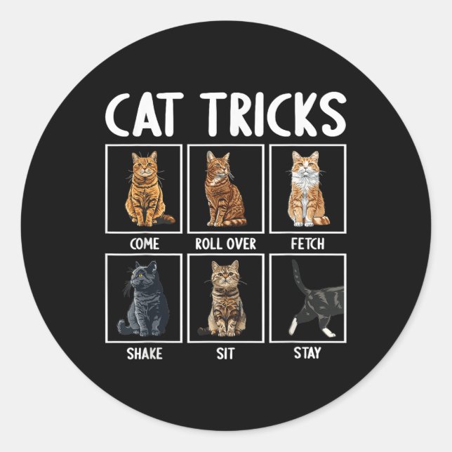 Cats Funny Cat Tricks  Classic Round Sticker (Front)
