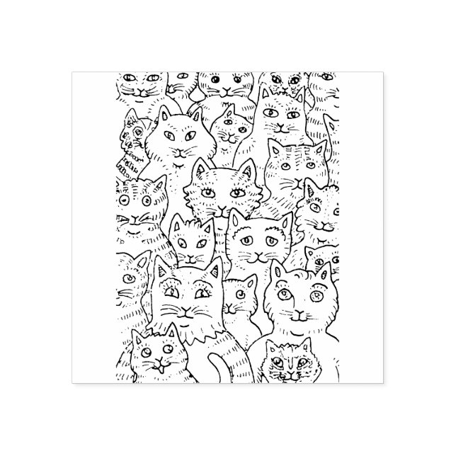 CATS GALORE ARE PURRR MAKERS, FUNNY FELINE KITTENS RUBBER STAMP (Imprint)