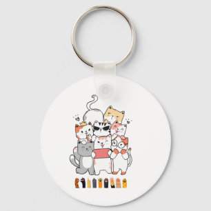 cats group design  keychain