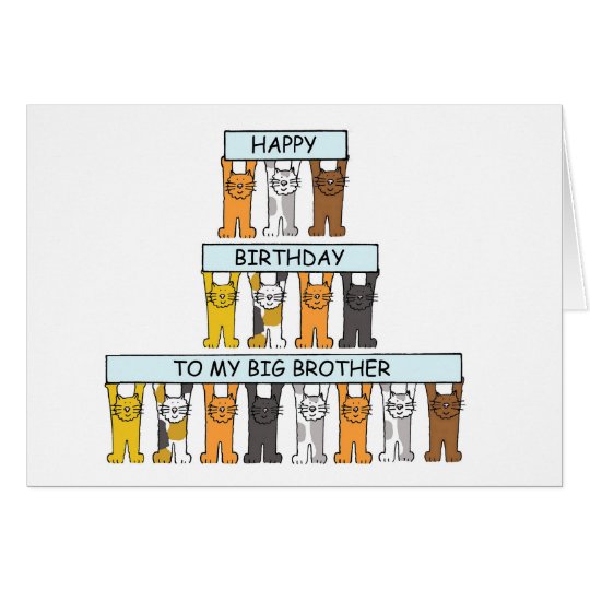 Cats Happy Birthday Big Brother. Card