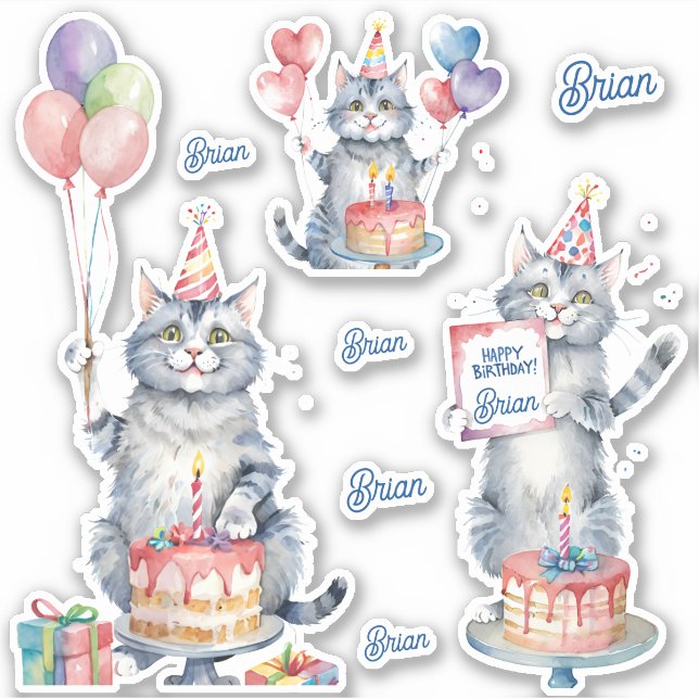 Cats Happy Birthday Personalized (Front)