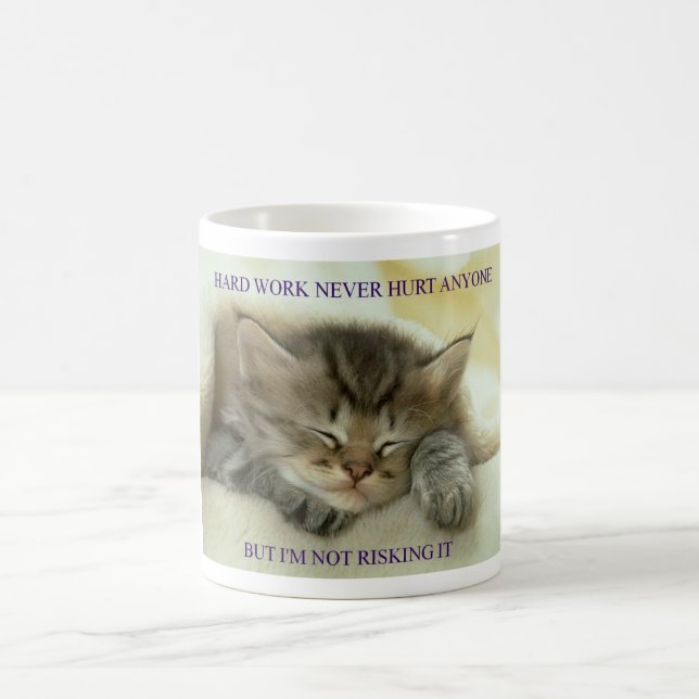 cats- hard work coffee mug (Center)