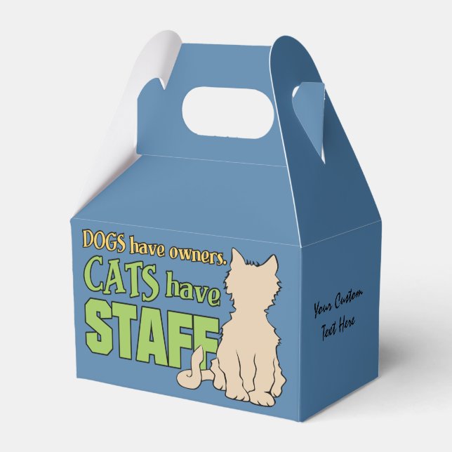 CATS HAVE STAFF custom favour box (Front Side)