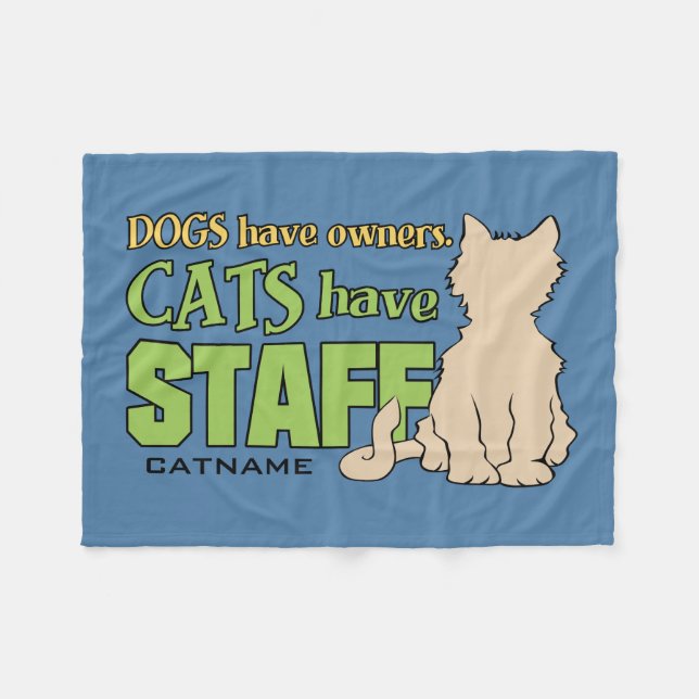 CATS HAVE STAFF custom fleece blankets (Front (Horizontal))