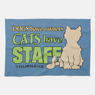 CATS HAVE STAFF custom hand towel