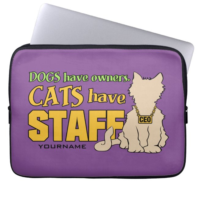 CATS HAVE STAFF custom laptop sleeves (Front)