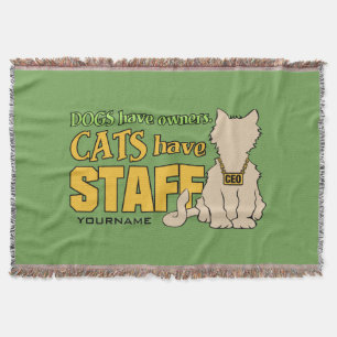 CATS HAVE STAFF custom throw blanket