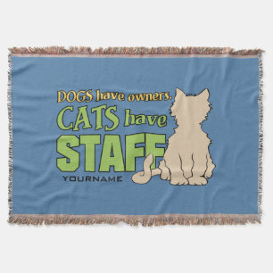 CATS HAVE STAFF custom throw blanket