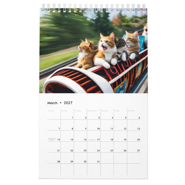 Cats Having Fun Calendar (Mar 2027)