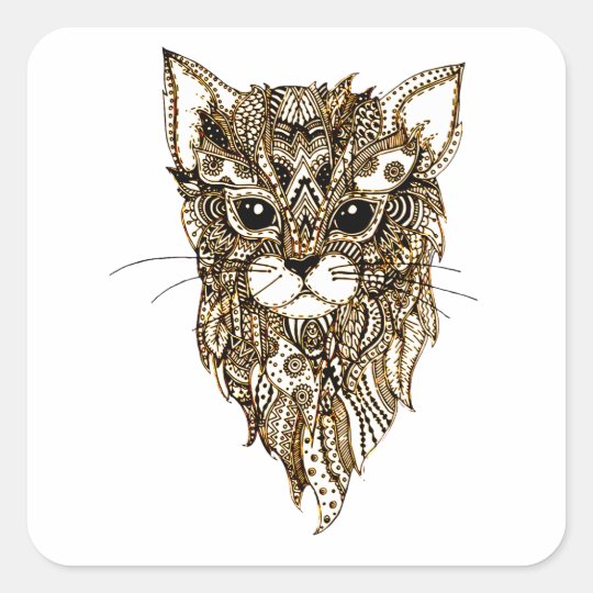 Cat's Head 3 Square Sticker