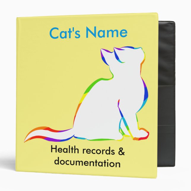 Cat's health documents binder (Front/Inside)